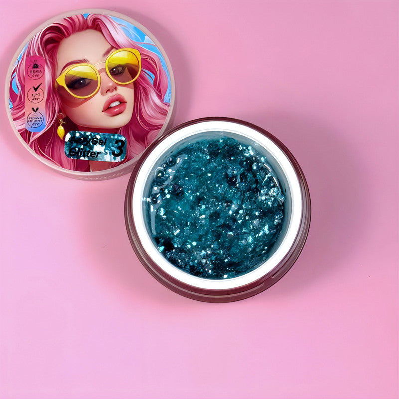 AcryGel Glitter 3 - Illusion Beauty 30g – Glitters azul vibrante