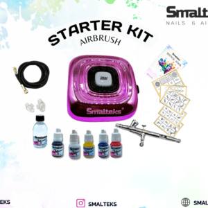 Kit Start completo aerografía en manicura fucsia Smalteks