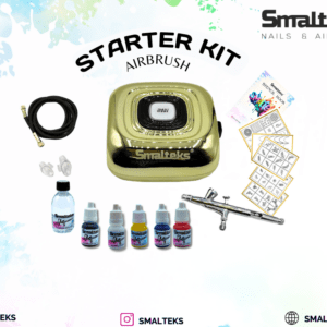 Kit Start completo aerografía en manicura dorado Smalteks