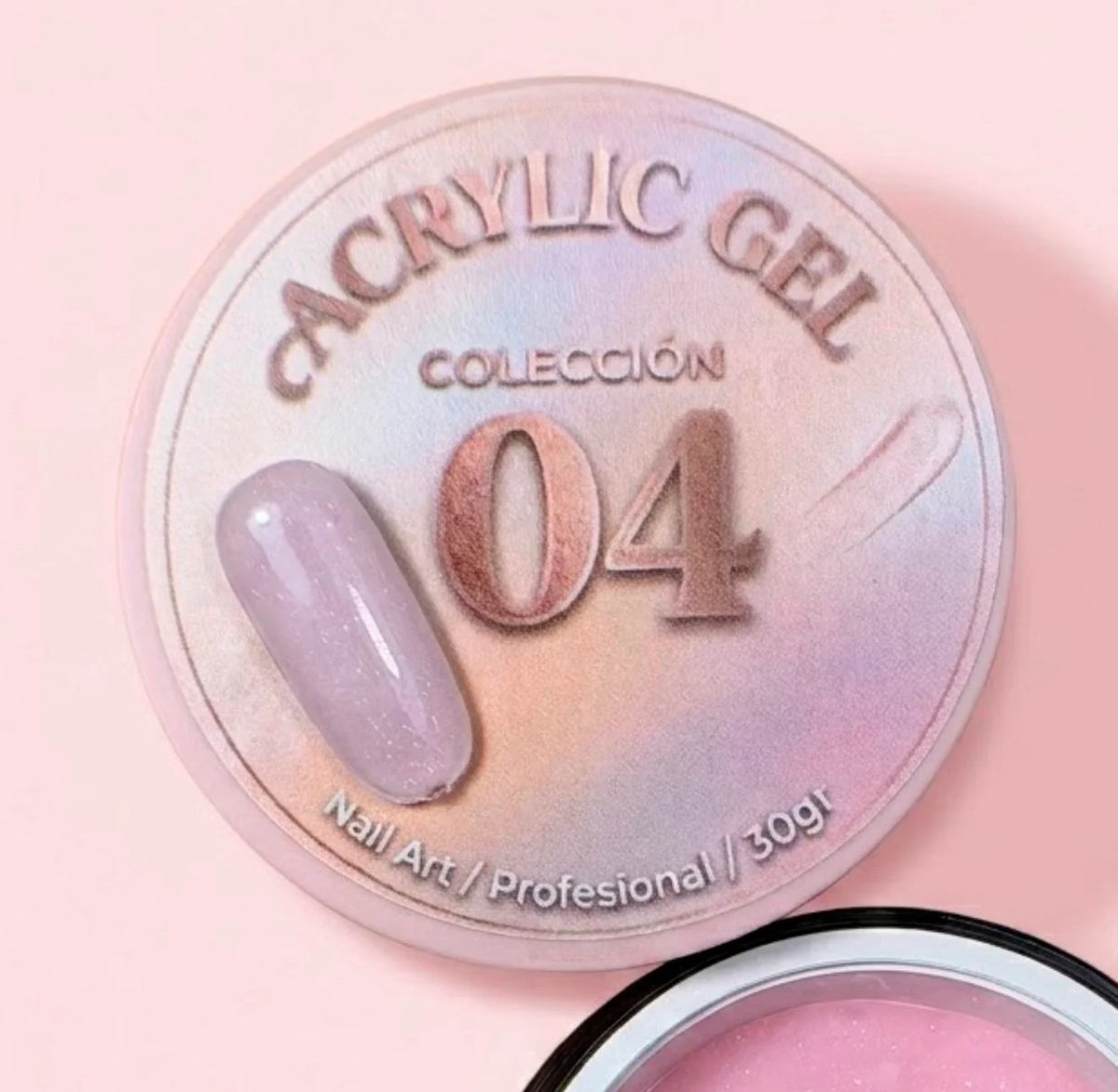 Acrylic Gel 04 Illusion Beauty (30gr) – rosa suave con microglitter sutil