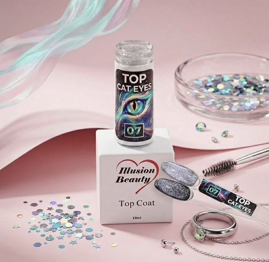 Top CAT EYES 07 – Illusion Beauty – 10ml Finalizador Magnético sin capa pegajosa