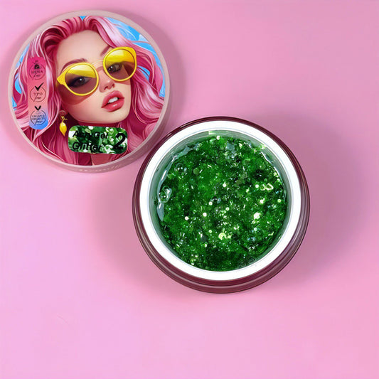 AcryGel Glitter 2 - Illusion Beauty 30g – Glitters verde vibrante