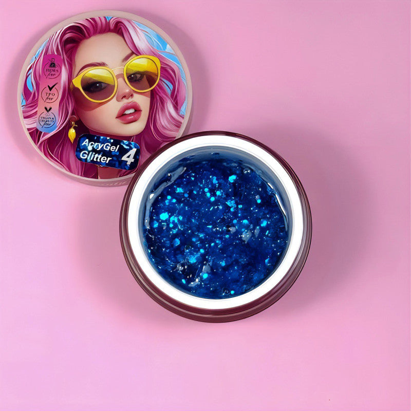 AcryGel Glitter 4 - Illusion Beauty 30g – Glitters azul vibrante