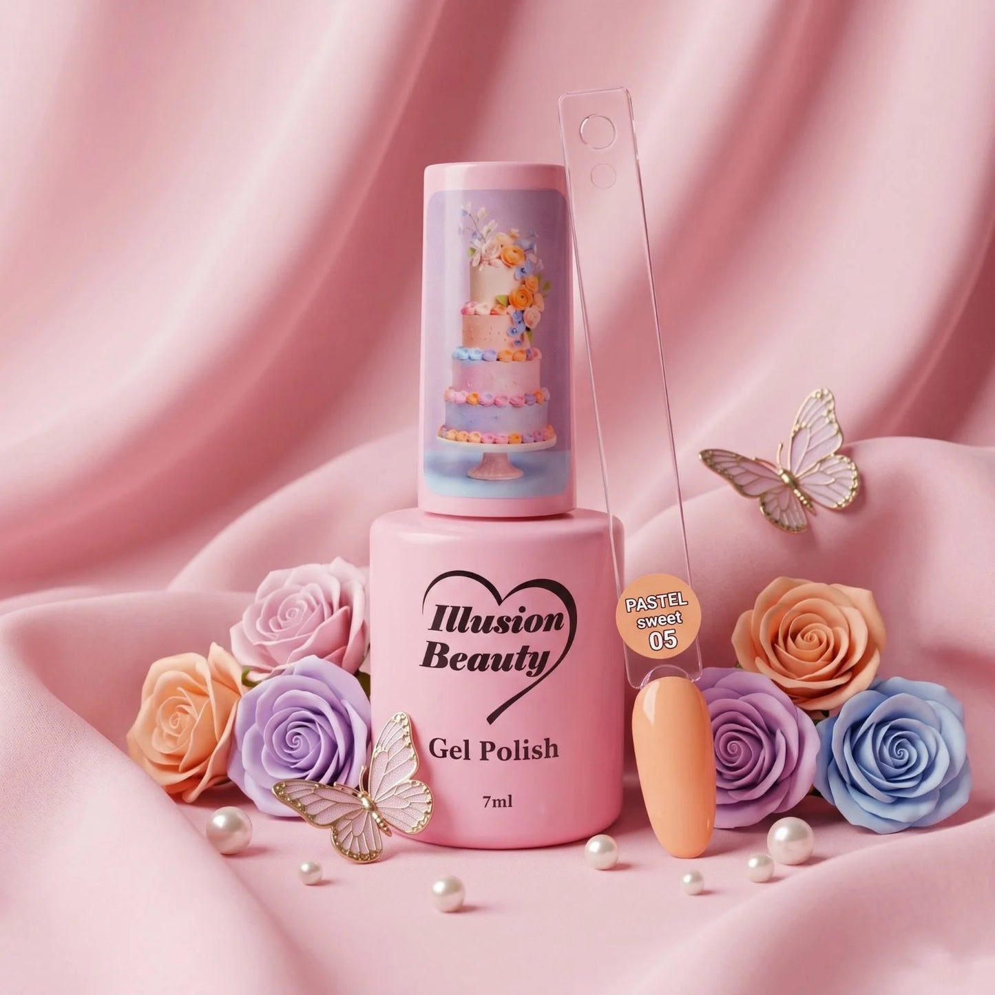 Esmalte Semipermanente Pastel Sweet 05 illusion beauty – Melocotón Pastel (7ml)