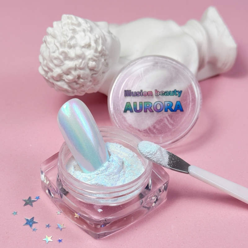 Polvo AURORA ROSA 02, efecto Glazé - Polvo perlado sin color - Illusion Beauty