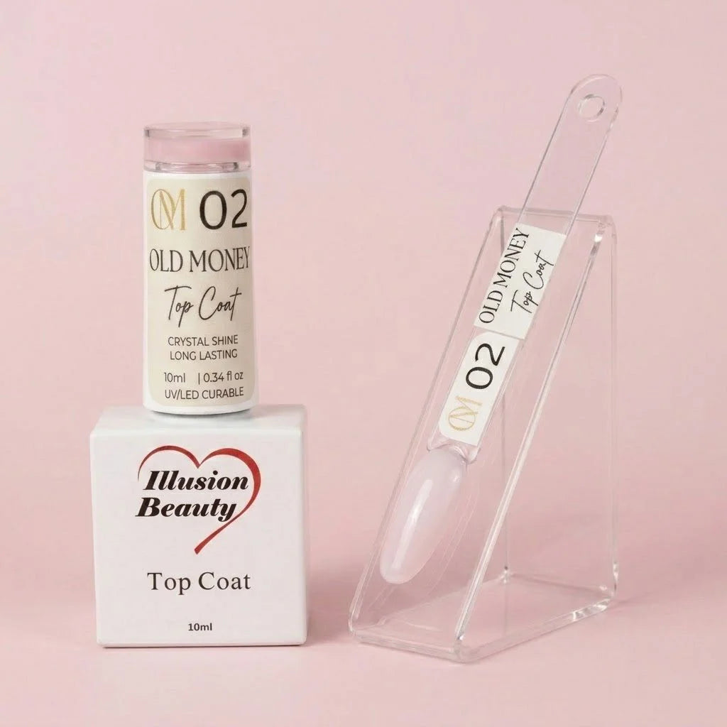 Top Coat OLD MONEY 02 – illusion beauty – 10ml (Finalizador sin capa pegajosa)