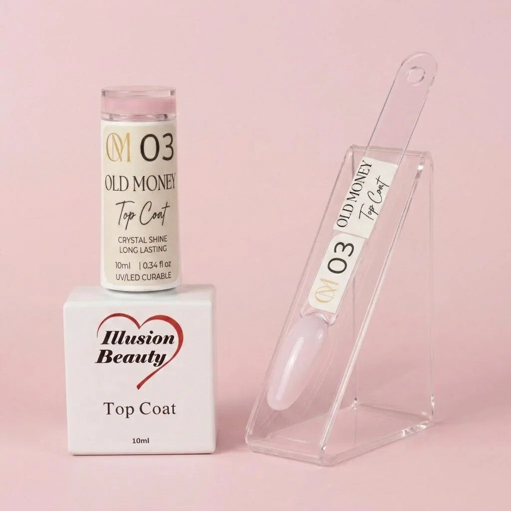 Top Coat OLD MONEY 03 – illusion beauty – 10ml (Finalizador sin capa pegajosa)